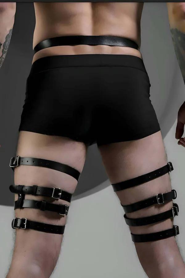 Men's Harness Adjustable Leather Leg & Belt Accessory