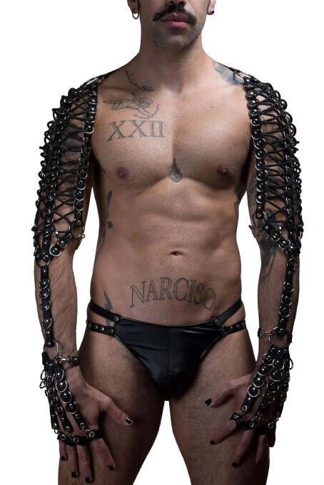 Men's Adjustable Leather Arm & Shoulder Harness for Style