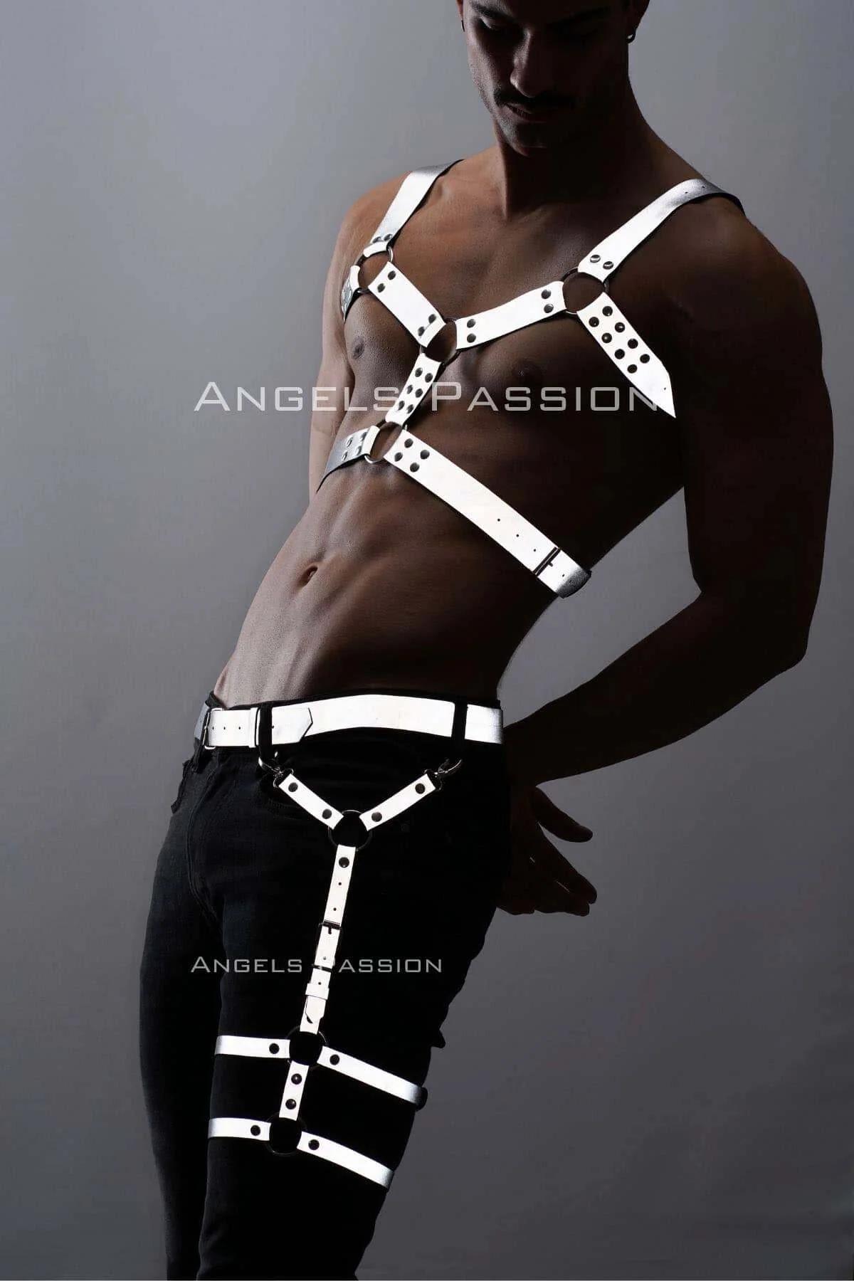 Men's Reflective Chest and Leg Harness Set – Stand Out