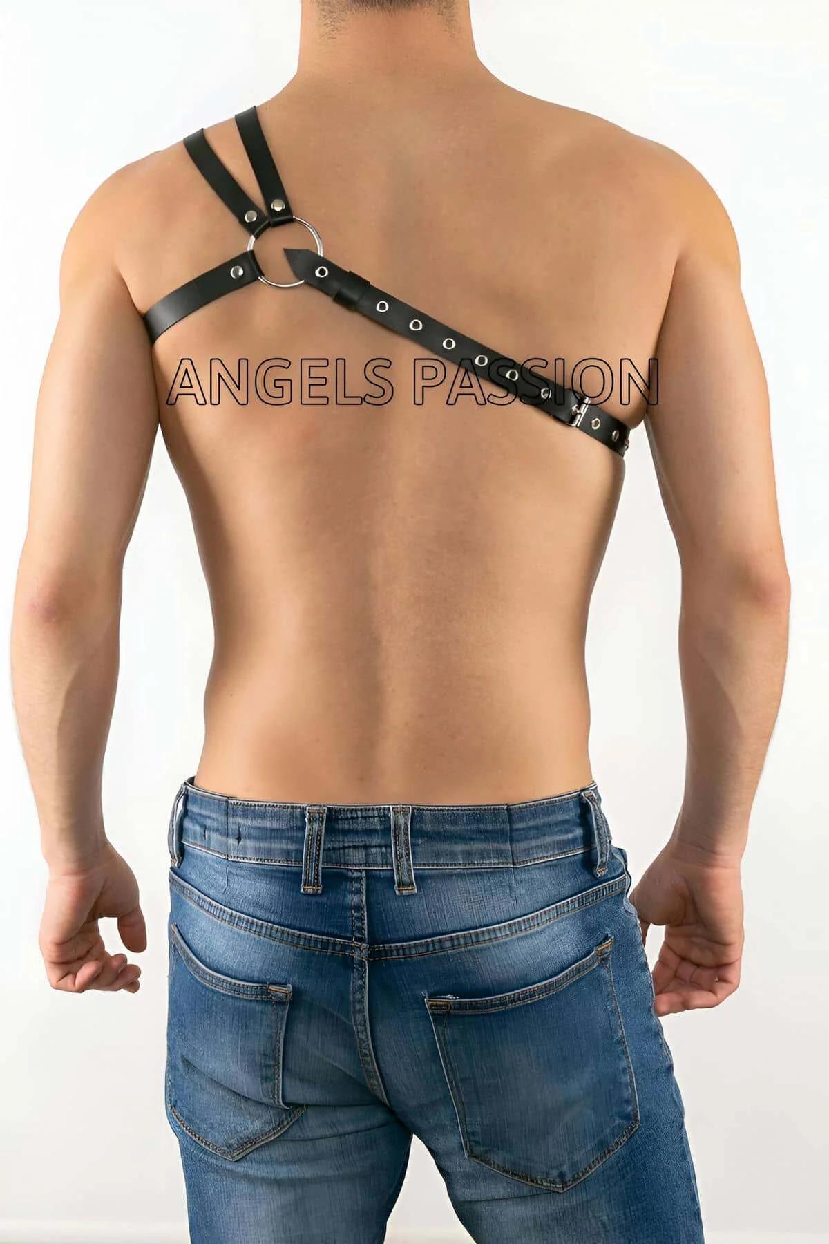 Mens Faux Leather Chest Harness – Adjustable Body Accessory