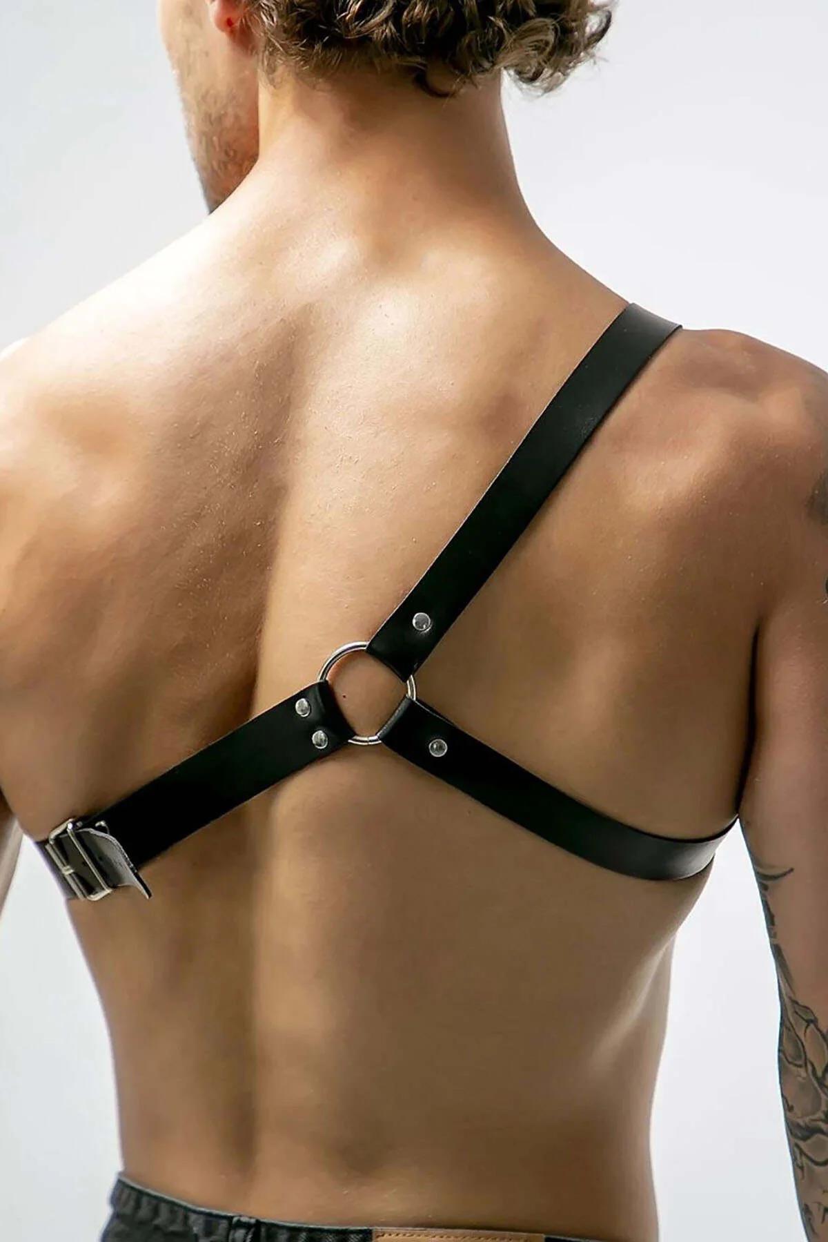 Men's Leather Harness | Adjustable One Shoulder Body Chest