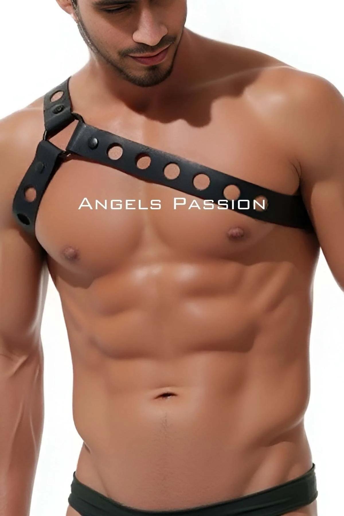 Men's Body Harness | Adjustable Black Leather Chest Strap