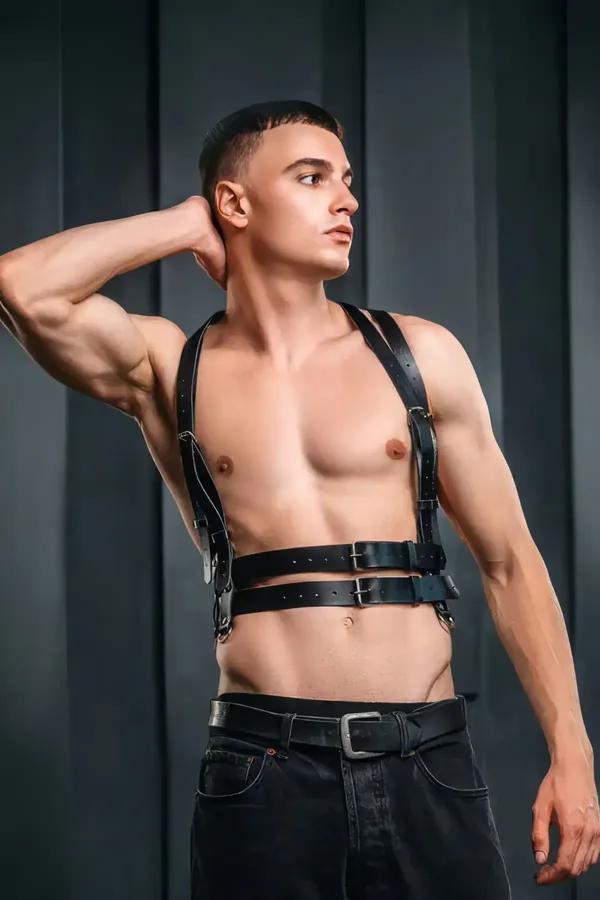 Mens Leather Harness – Adjustable Chest Body Accessory