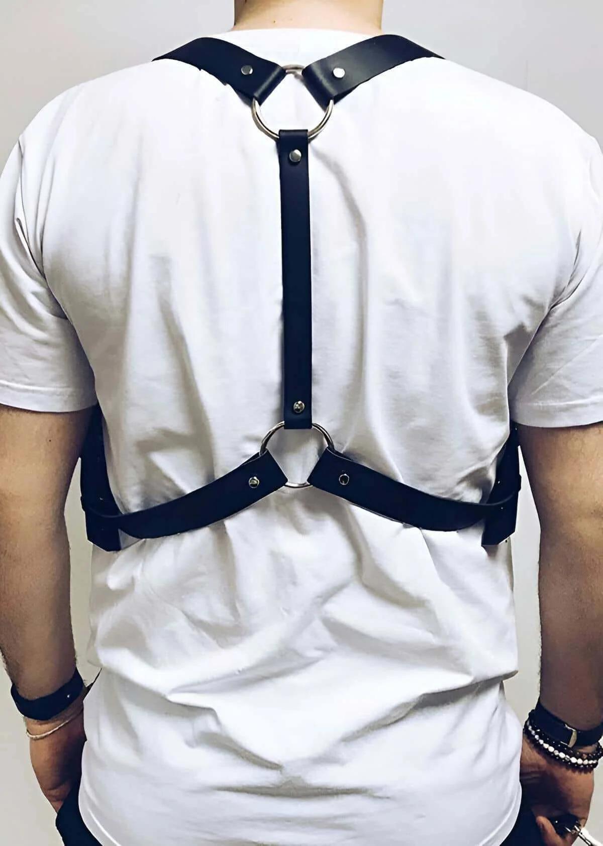 Men's Leather Chest Harness | Adjustable Fashion Statement