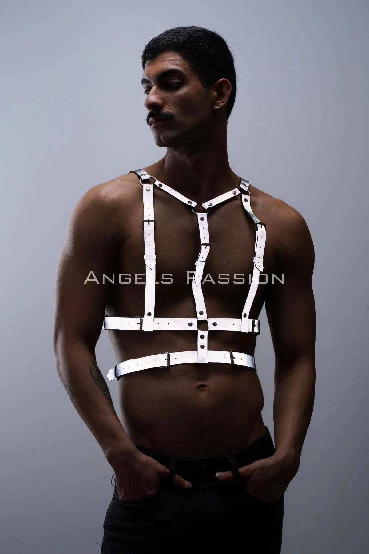 Adjustable Reflective Chest Harness for Men's Clubwear