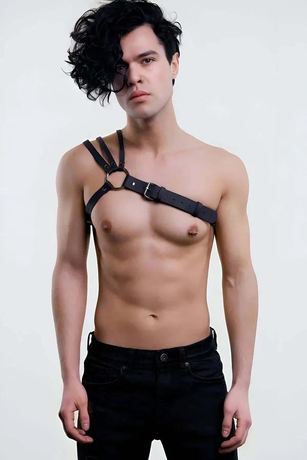 Men's Chest Harness Adjustable Faux Leather Body Strap