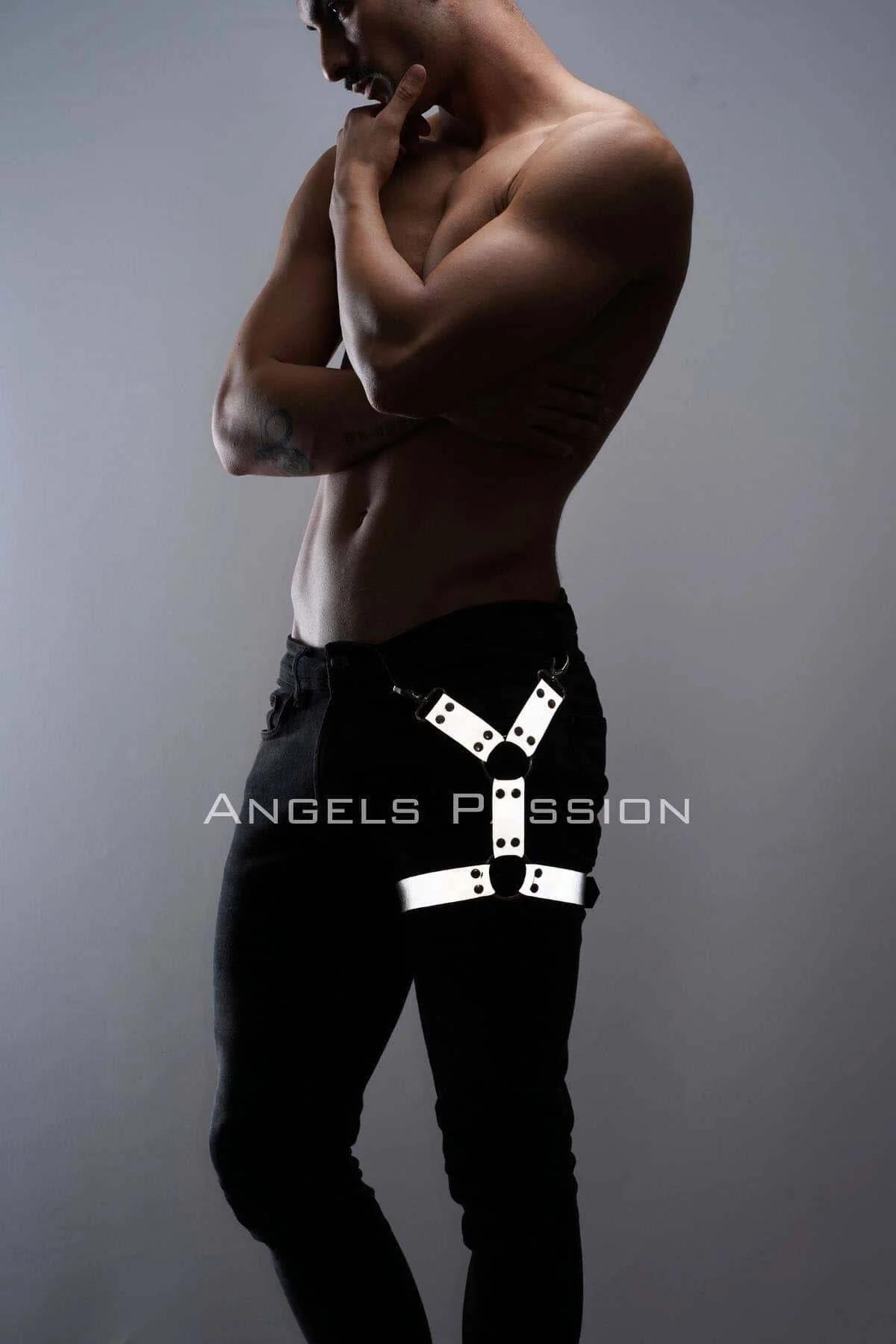 Reflective Men's Leg Harness Strap | Adjustable Thigh Accessory