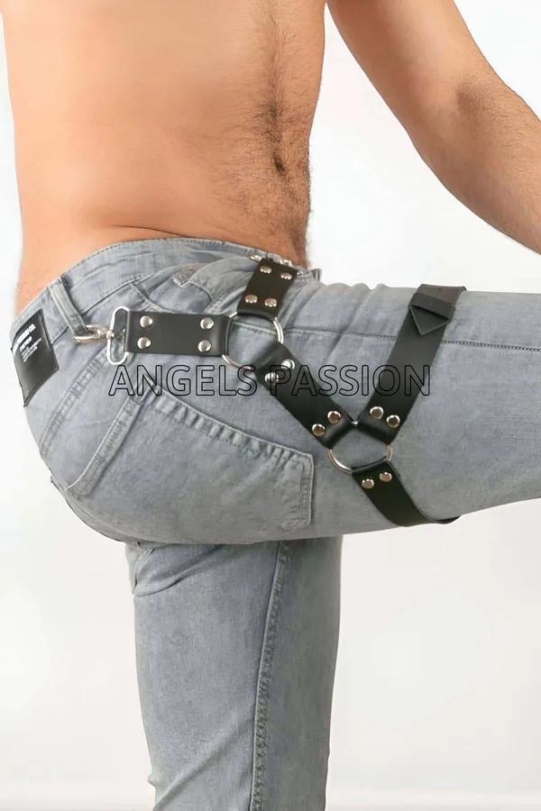 Men's Leather Leg Harness Adjustable Fashion Accessory