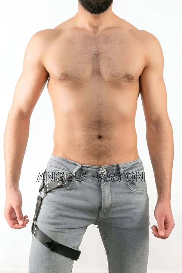 Men's Leather Leg Harness Adjustable Fashion Accessory