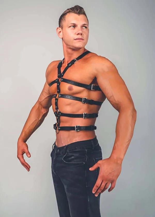Adjustable Faux Leather Full Body Chest Harness