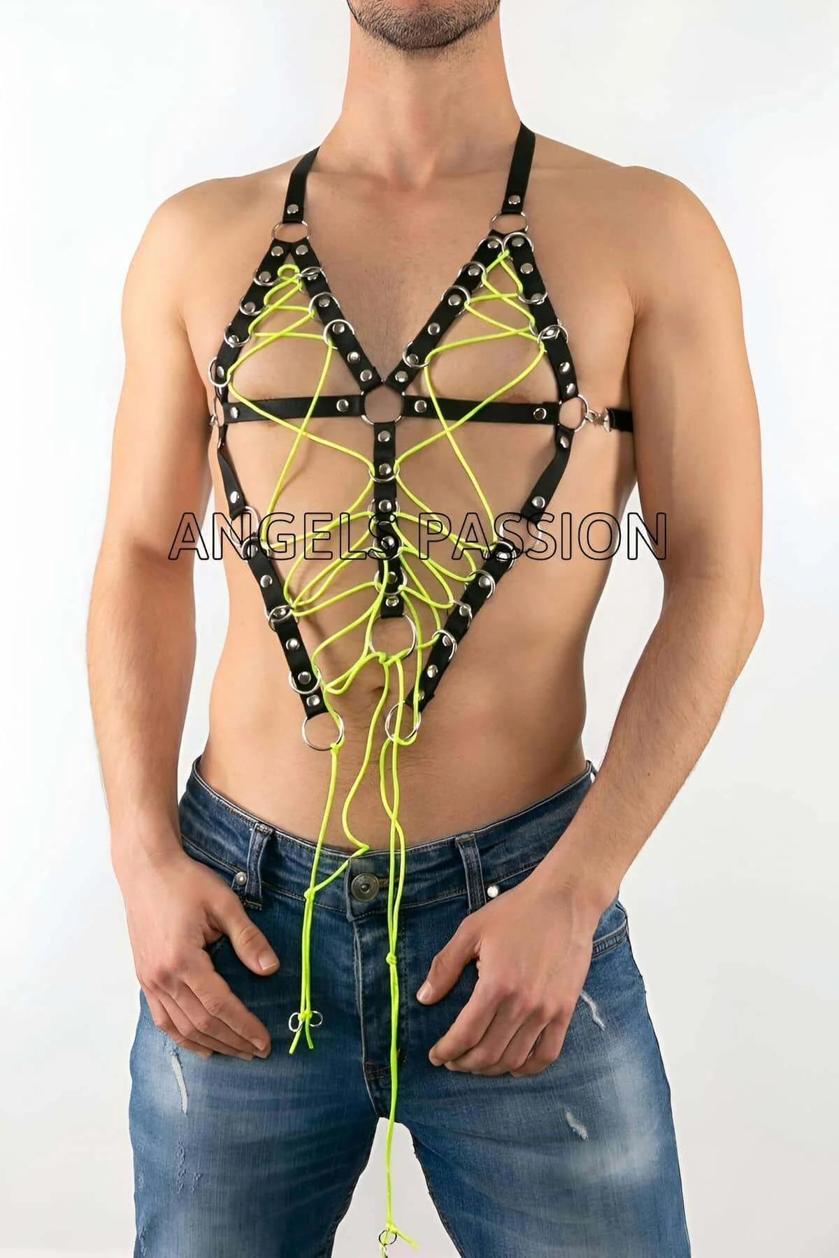 Sleek Men's Rubber Top Harness