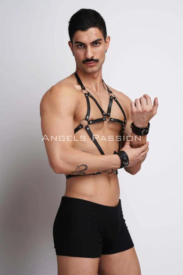 Men's Leather Chest Harness | Adjustable Body Strap