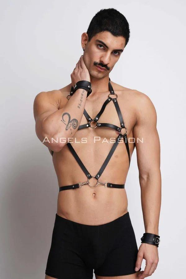 Men's Leather Chest Harness | Adjustable Body Strap