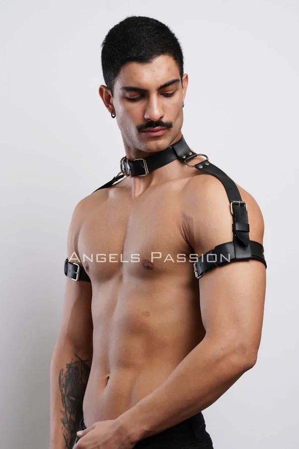 Men's Leather Harness Adjustable Neck Shoulder Arm Straps