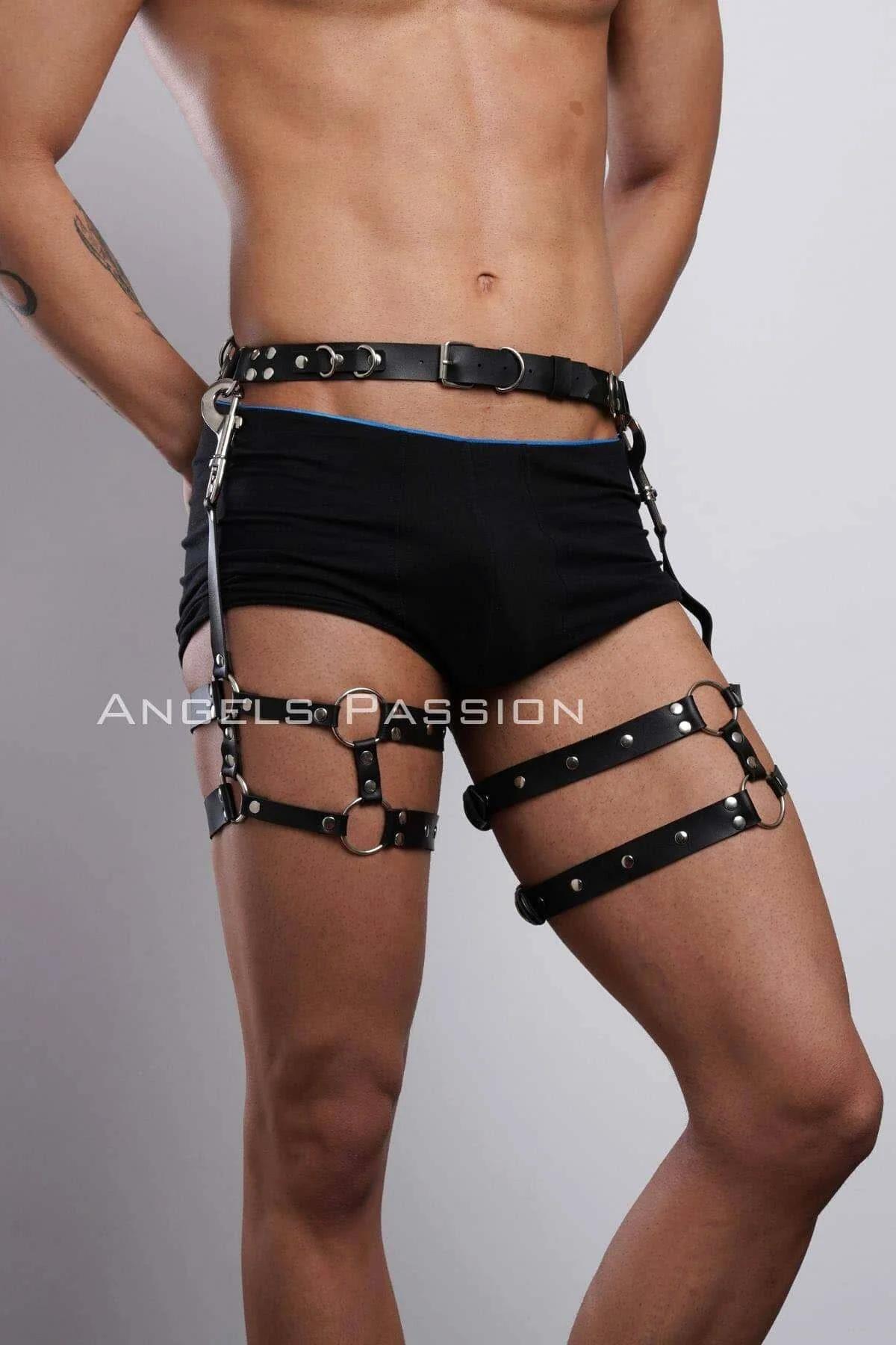 Men's Leather Leg Harness – Adjustable Thigh Garter