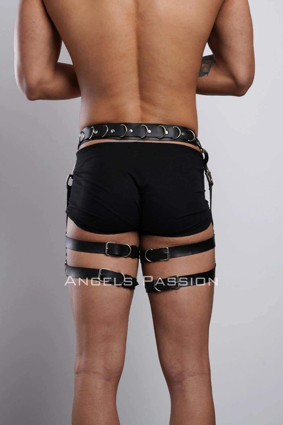 Men's Leather Leg Harness – Adjustable Thigh Garter