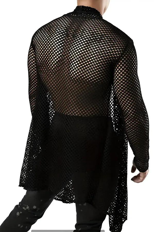 Long Mesh Kimono Cardigan