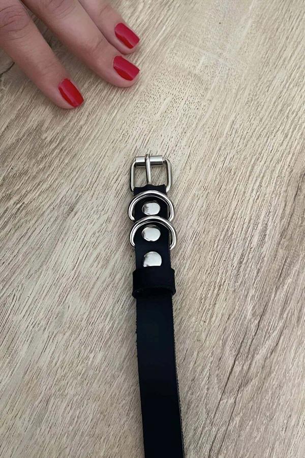 Adjustable Faux Leather Neck Collar with D-Rings