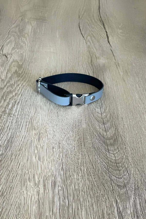 Reflective Cat Collar with Quick Release Buckle - Grey
