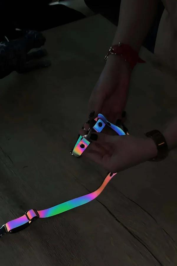 Rainbow Reflective Chest Harness with Adjustable Straps
