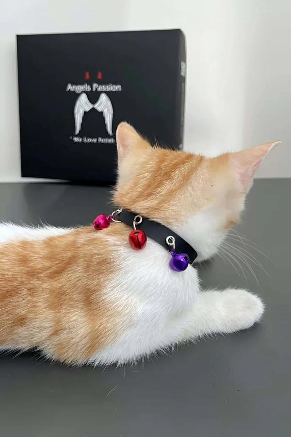 Cat Collar with Safety Bells - Adjustable Faux Leather for Kittens