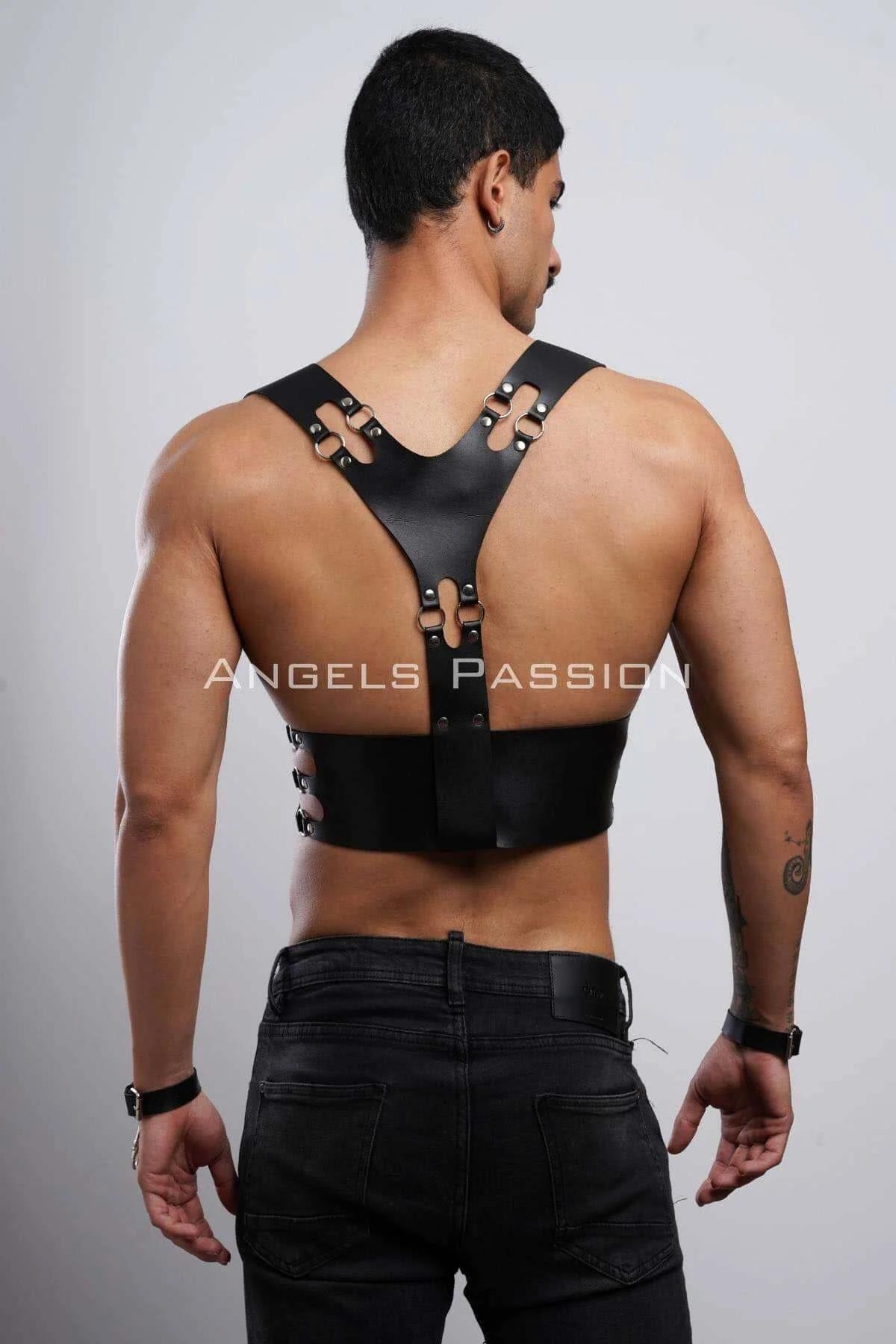 Men's Leather Harness Adjustable Chest Strap Bodywear