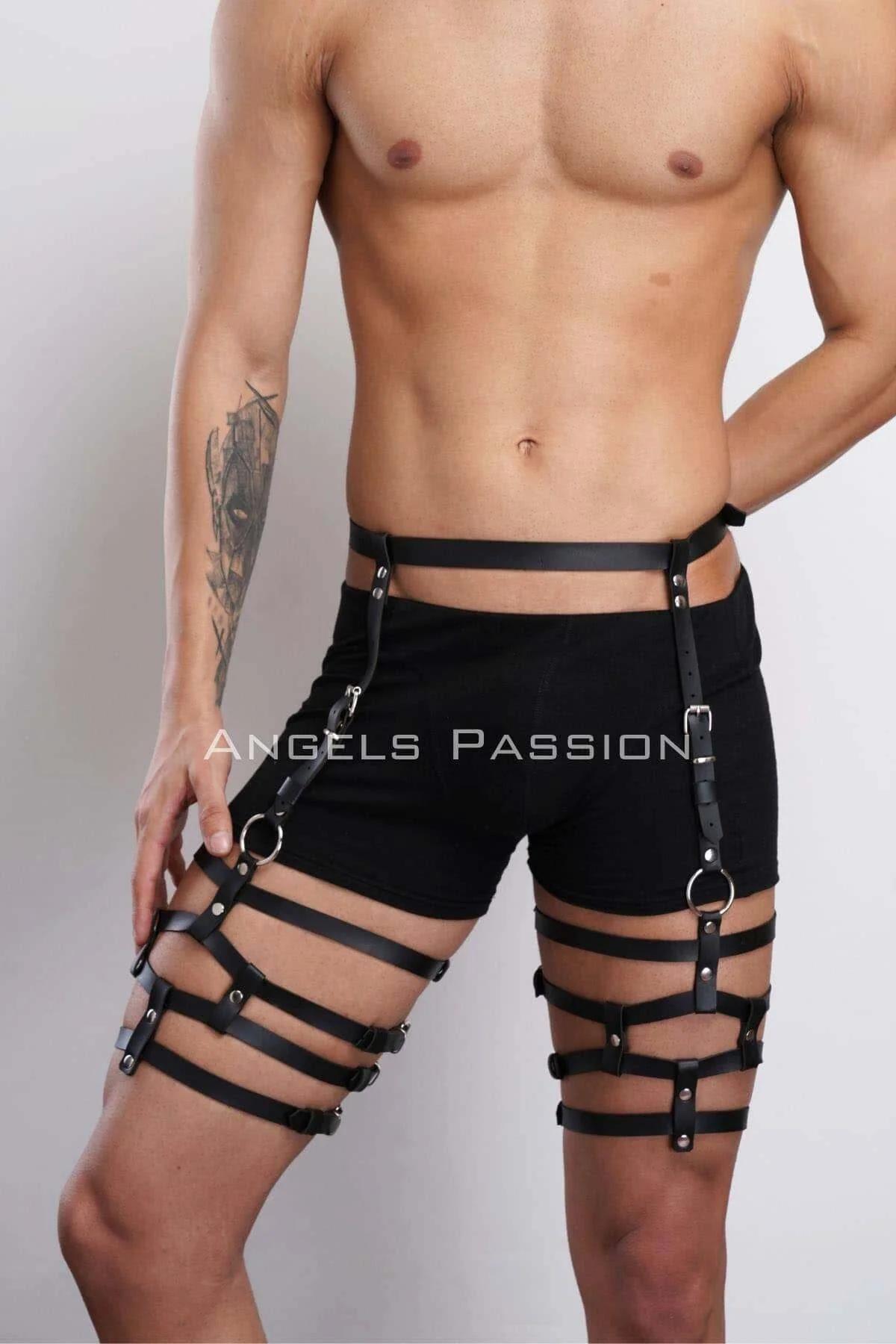 Adjustable Faux Leather Leg Harness with O-Rings