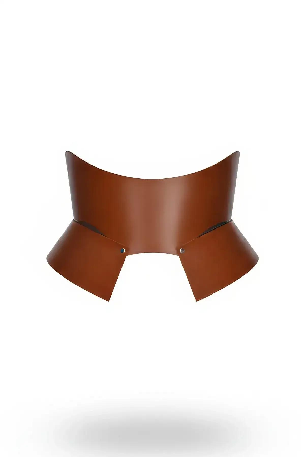 Sculptural Faux Leather Waist Corset Belt