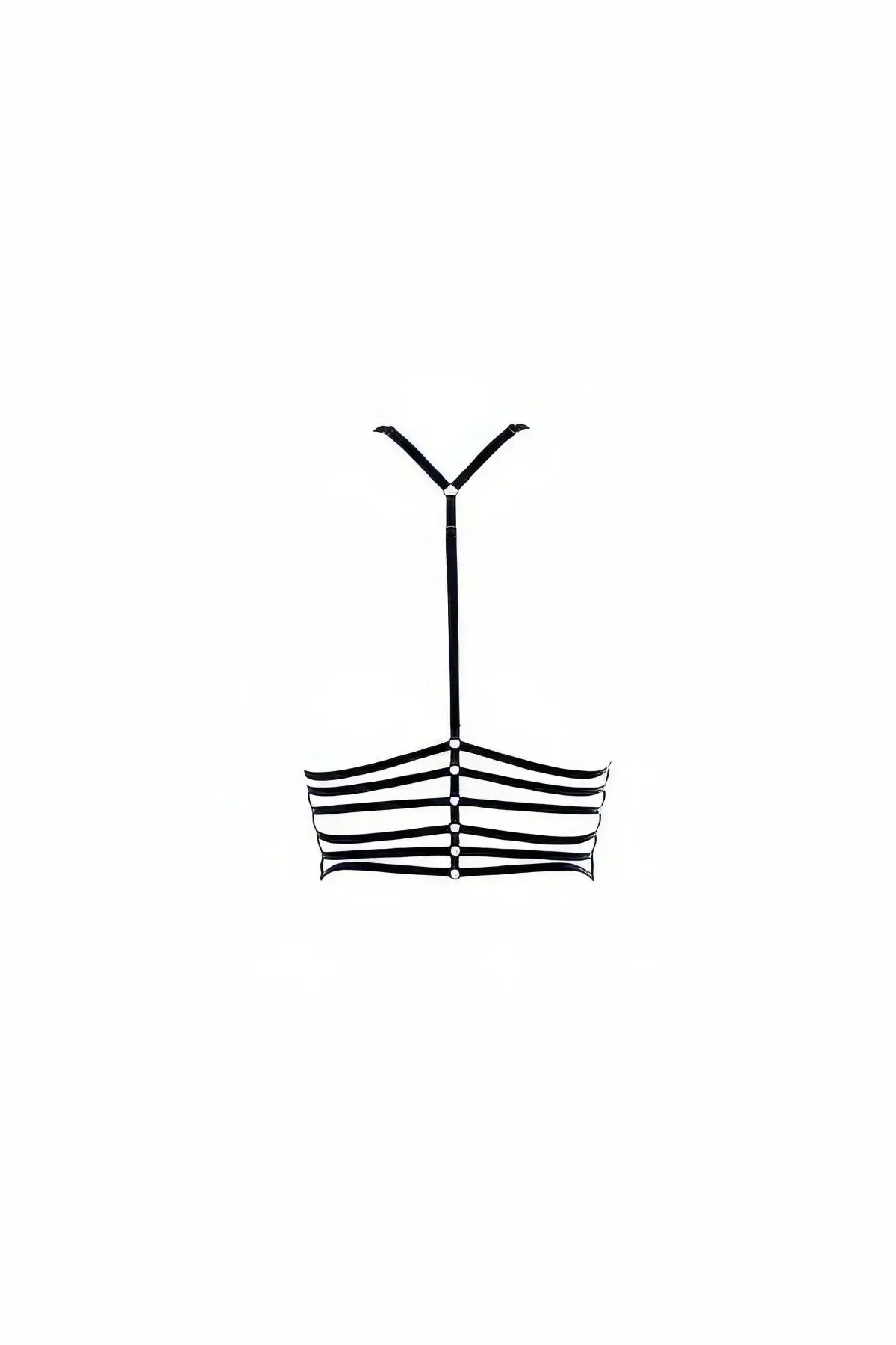 Black Women's Belt Multi-Band Corset-Style Body Accessory - SH367