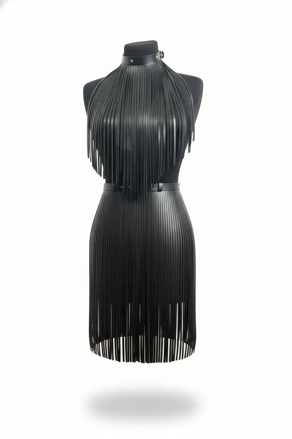 Black Skirt, Long Striped, Pencil Cut - SH997